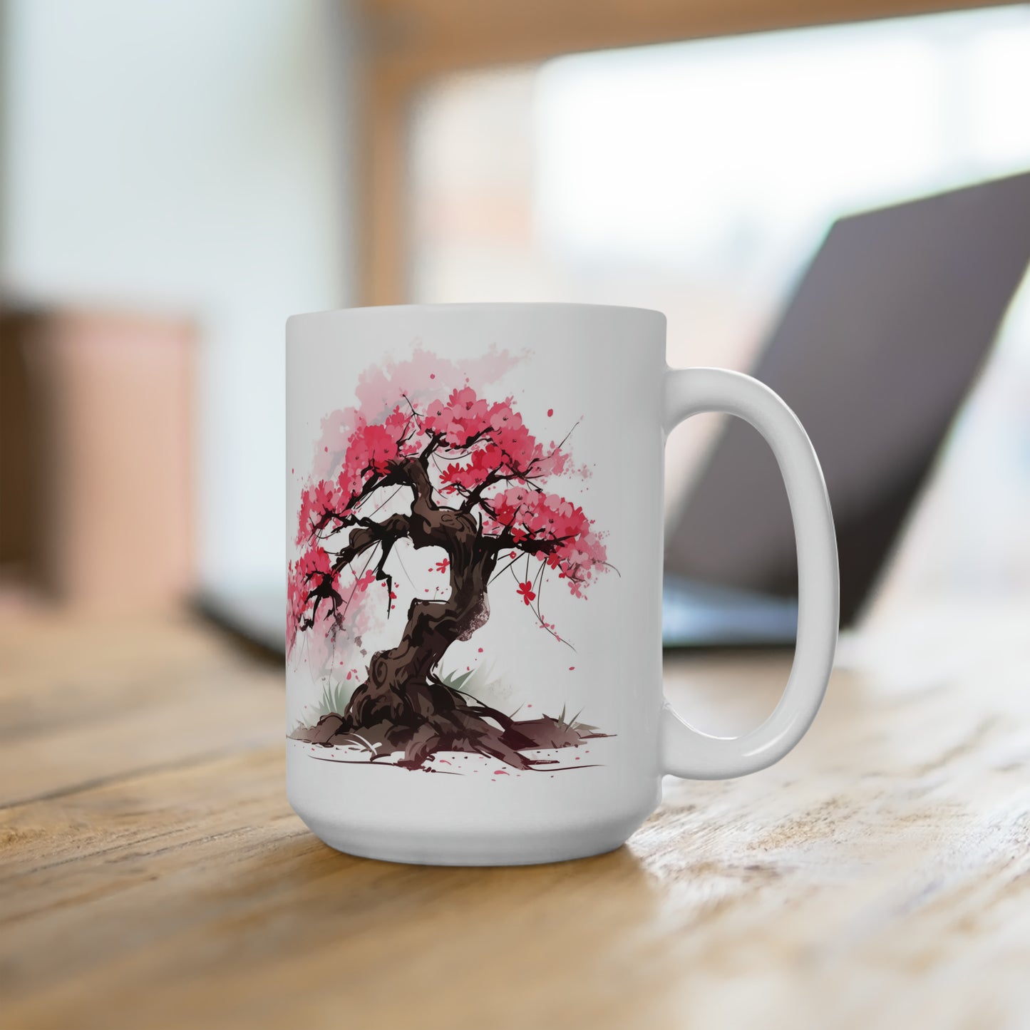 Cherry Bonsai Tree - Ceramic Mug 15oz